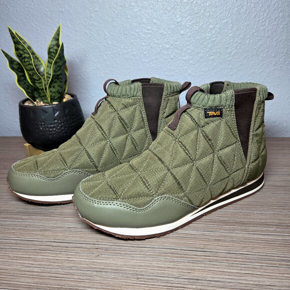 Teva ReEmber Quilted Slip-On Boots - Olive Green: Size – 9 Women’s - Picture 1 of 12